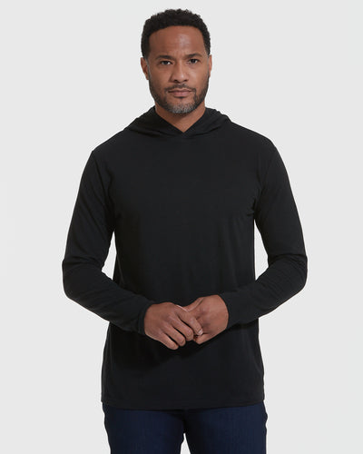 Hooded Long Sleeve Shirt - Black