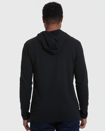 Hooded Long Sleeve Shirt - Black