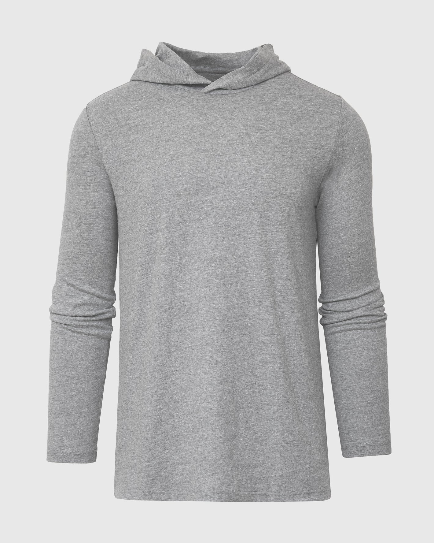 Heather Gray Hooded Long Sleeve T Shirt
