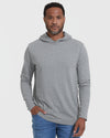 Heather Gray Hooded Long Sleeve T Shirt
