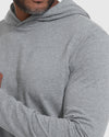 Heather Gray Hooded Long Sleeve T Shirt