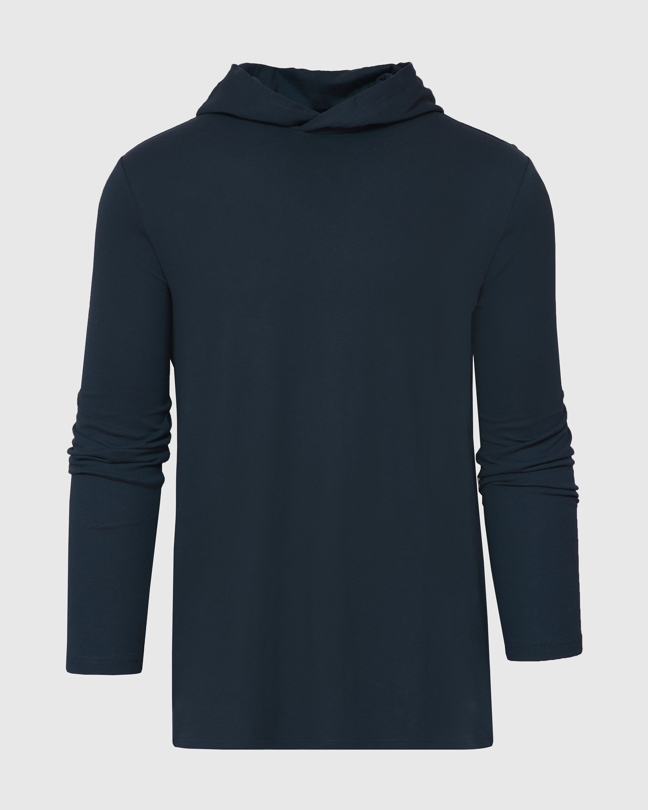 Navy Hooded Long Sleeve T-Shirt | Men's Navy Hooded Long Sleeve T-Shirt ...