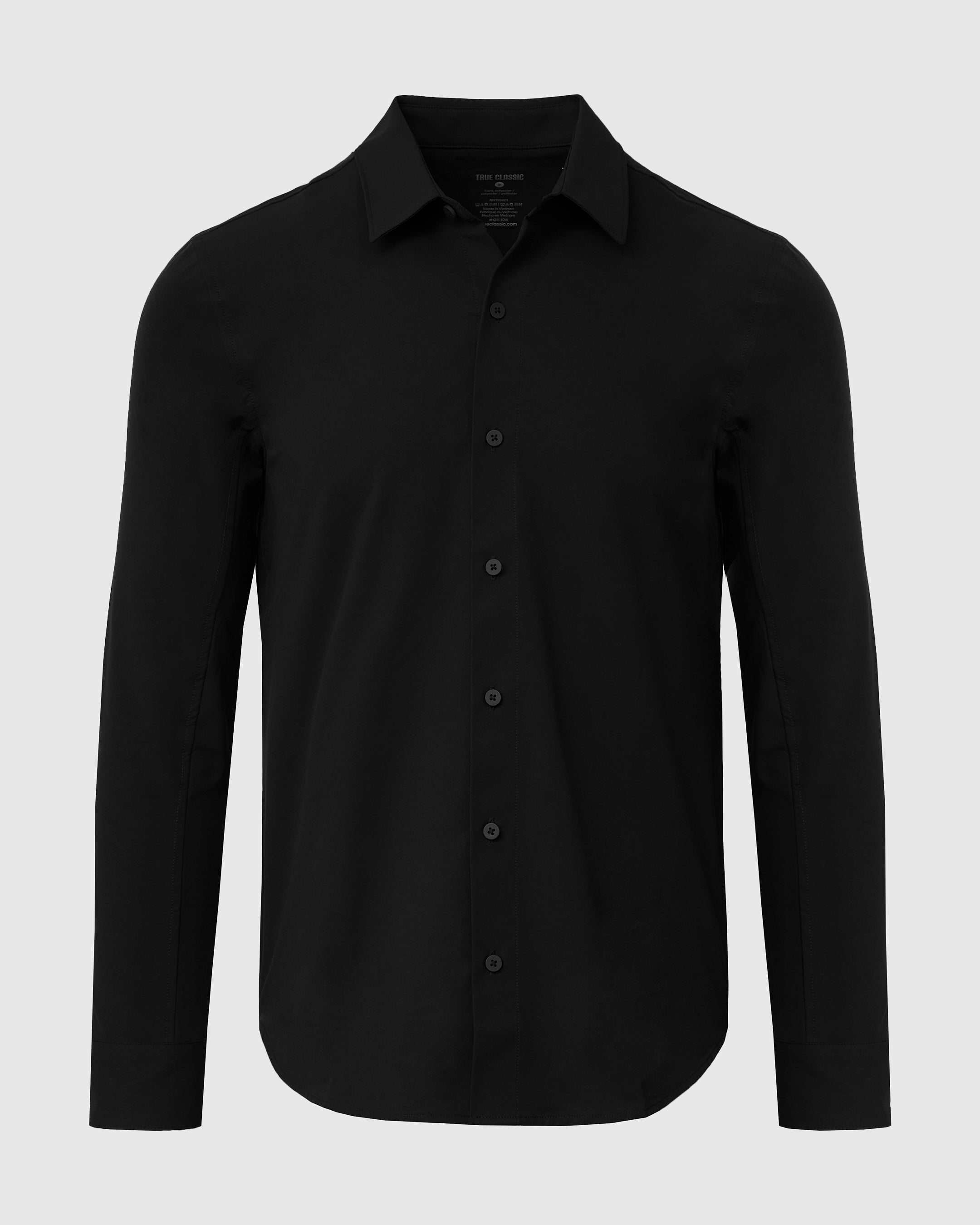 Black Commuter Long Sleeve Button Up Shirt