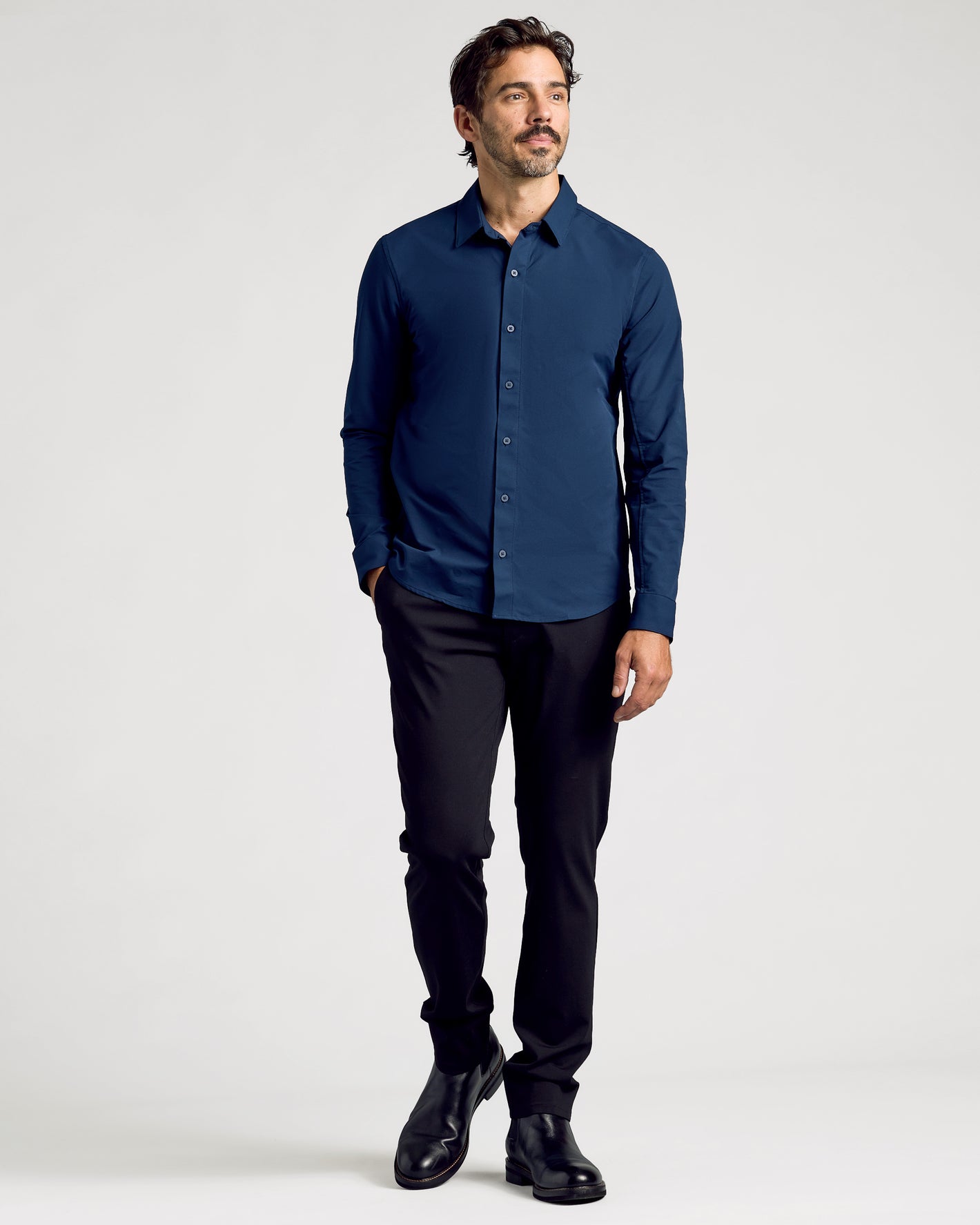 Navy Commuter Long Sleeve Button Up Shirt | Navy Commuter Long Sleeve Button Up Shirt | True Classic Navy Commuter Long Sleeve Button Up Shirt | Navy Commuter Long Sleeve Button Up Shirt | True Classic