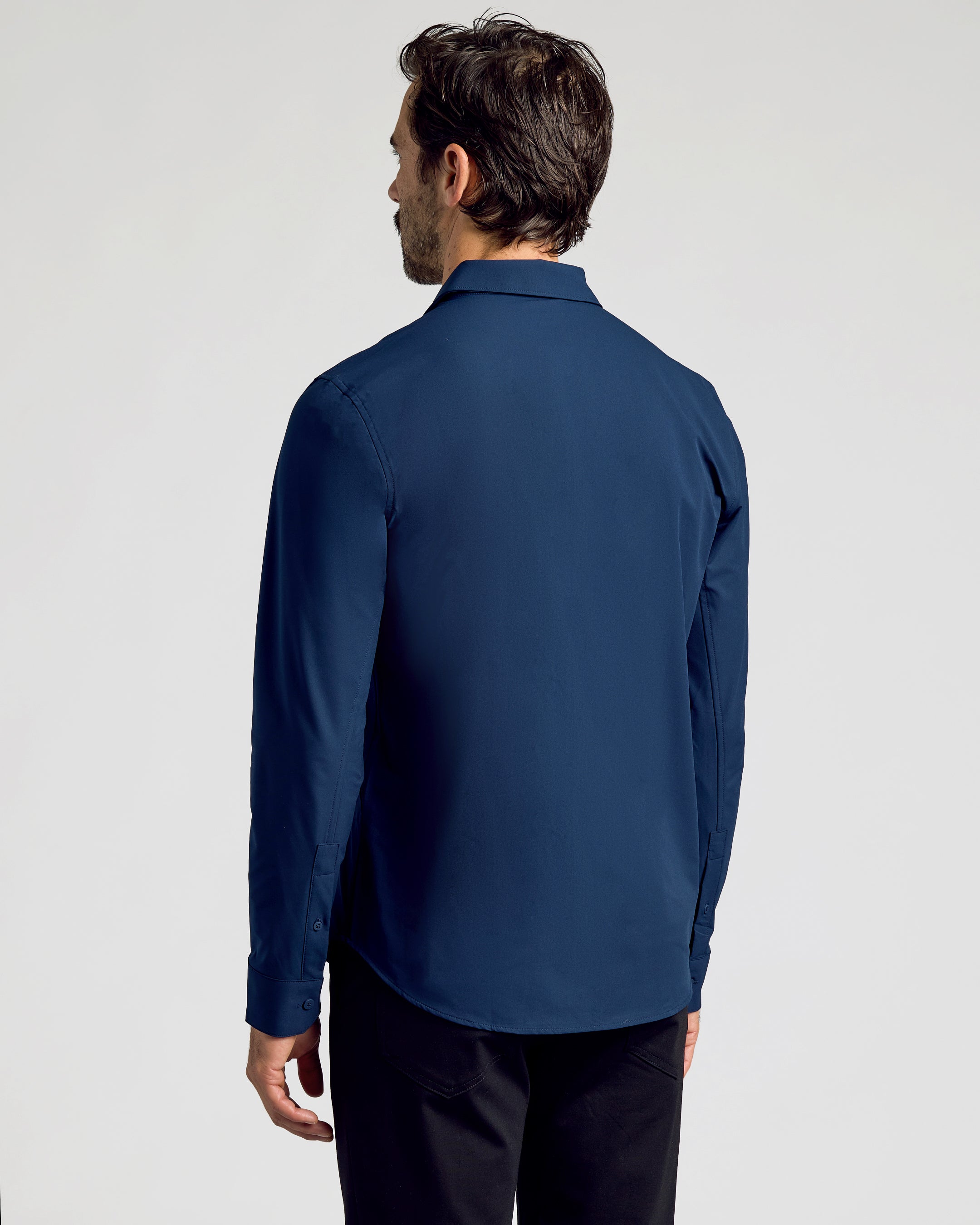 Navy Commuter Long Sleeve Button Up Shirt | Navy Commuter Long