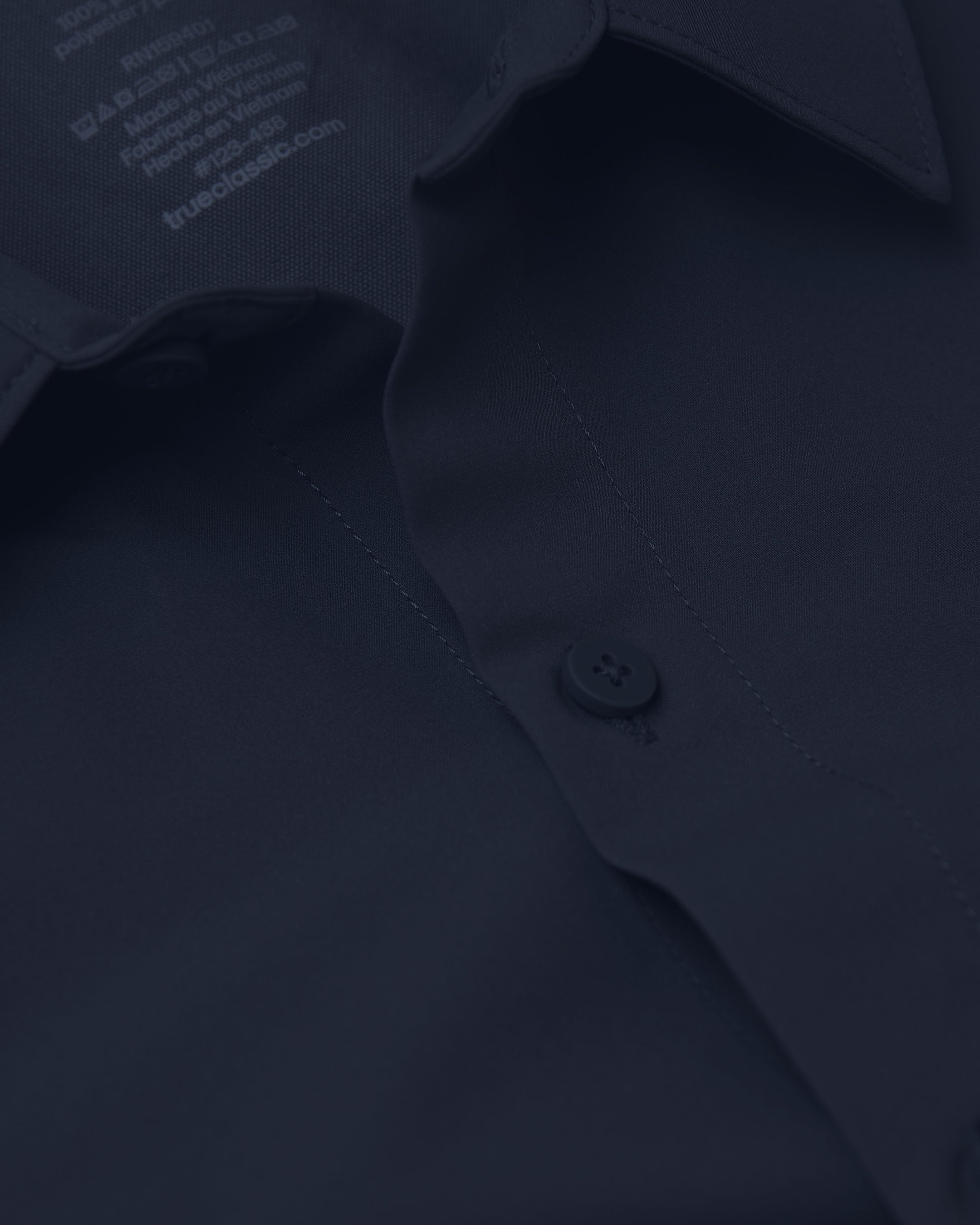 Slub Long Sleeve Button Up Navy