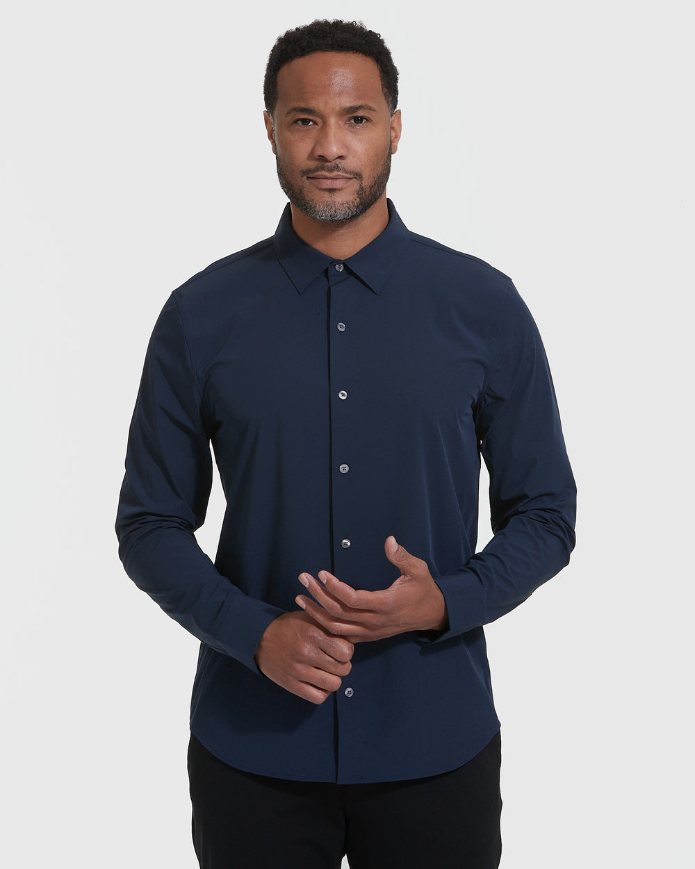 dress shirt dark blue Men's Slim Fit Lightweight Long Sleeve Navy and moves effortlessly with your body Slim Fit Royal Blue Button