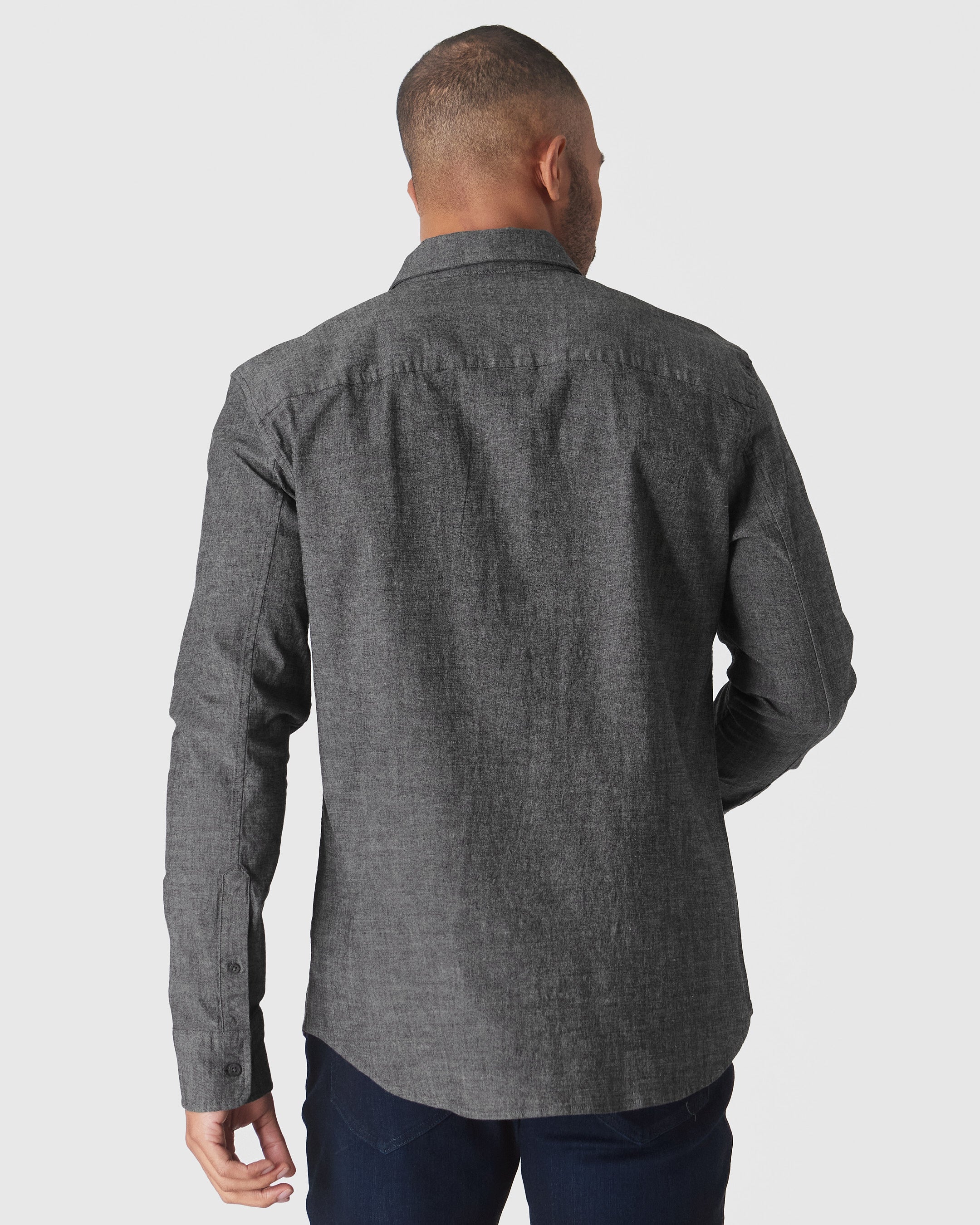 Long Sleeve Stretch Chambray Shirt 3-Pack