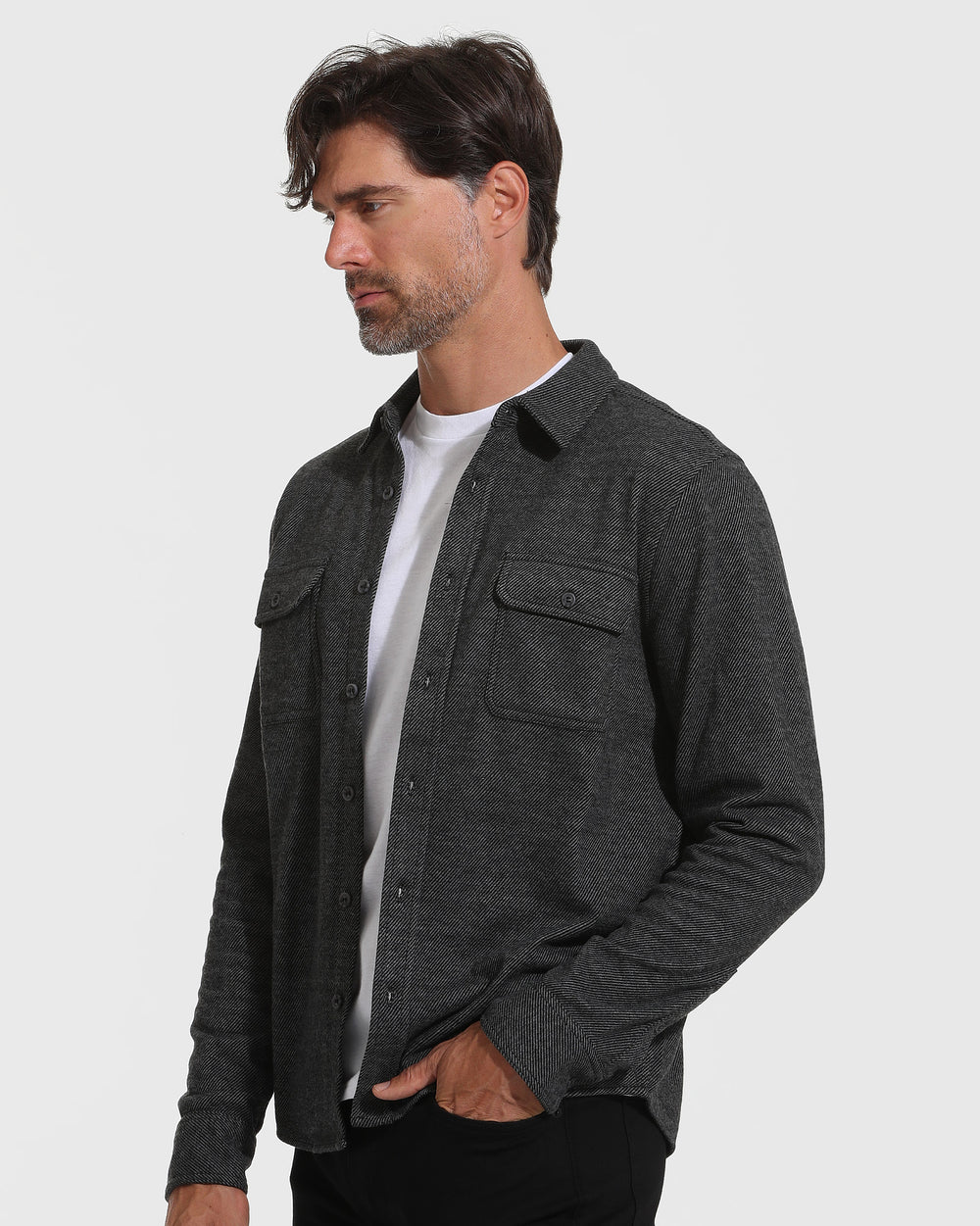 Black Carbon Long Sleeve Sweater Shirt