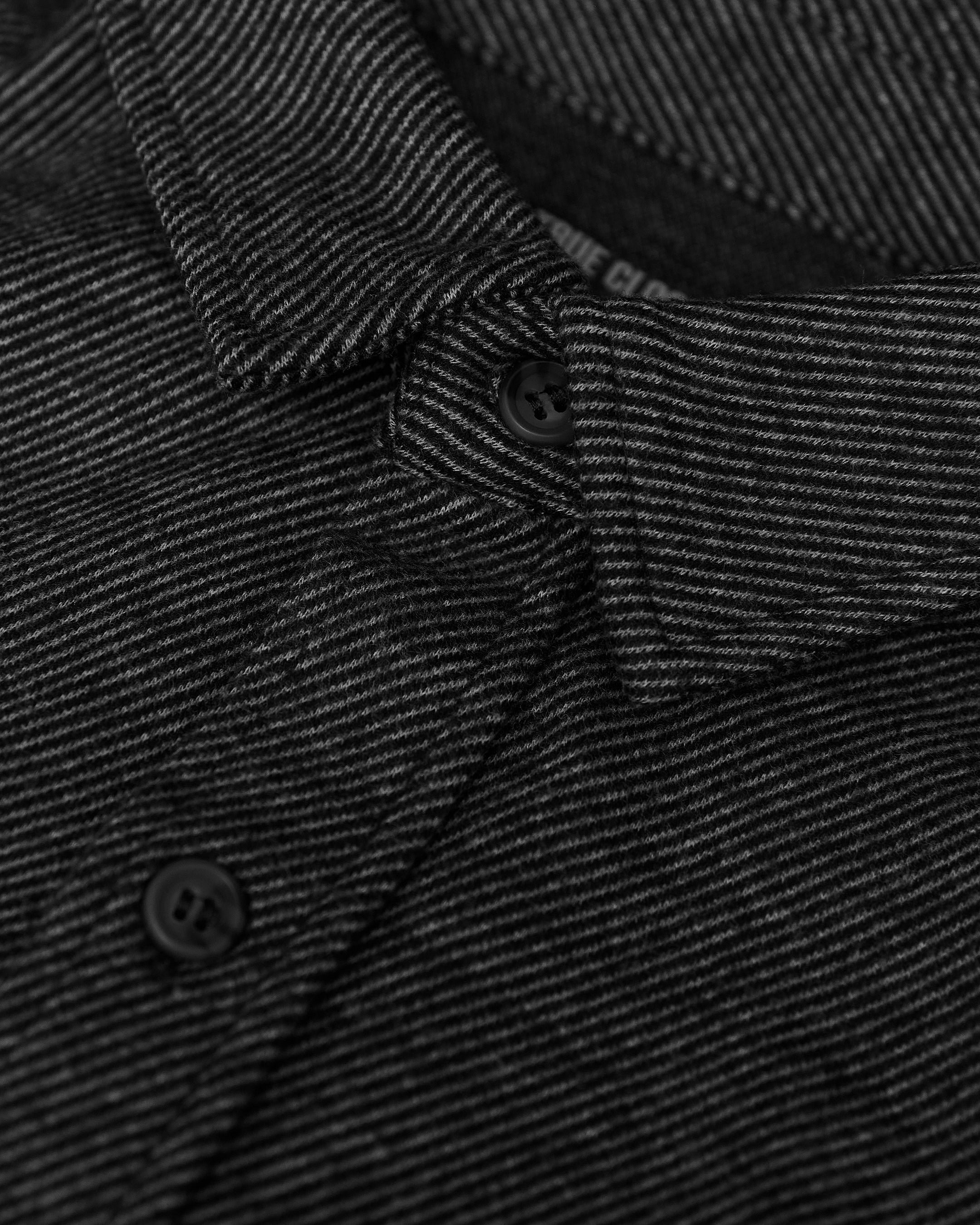 Black and Carbon Sweater Button Up Shirt