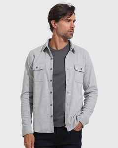 True ClassicHeather Gray Sweater Button Up Shirt