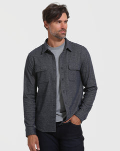 True ClassicHeather Navy Sweater Button Up Shirt