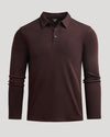 Java Long Sleeve Premium Pima Polo with three-button placket and classic collar.