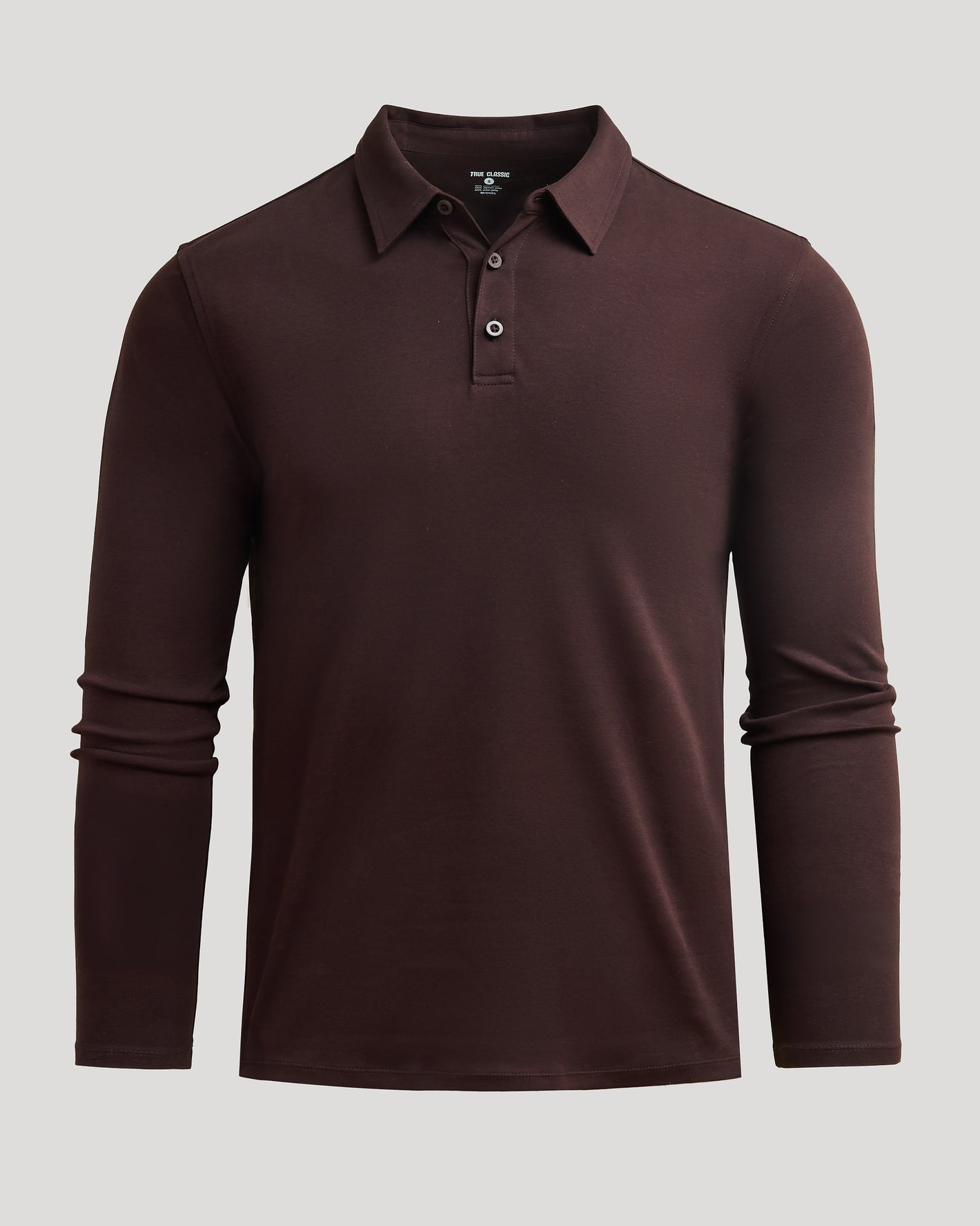 Java Long Sleeve Premium Pima Polo with three-button placket and classic collar.