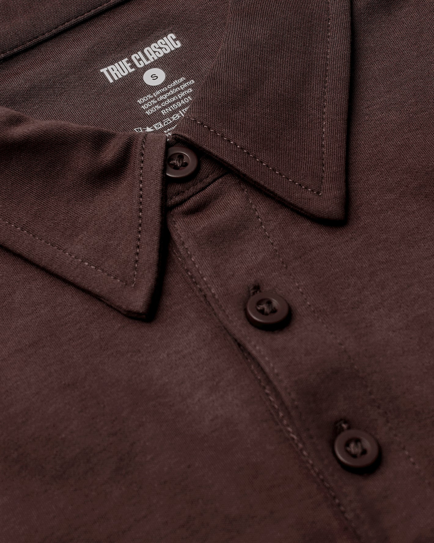 All Java Long Sleeve Premium Pima Polo 3-Pack, close-up of collar and placket.