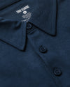 All Navy Long Sleeve Premium Pima Polo 3-Pack, collar and label detail.