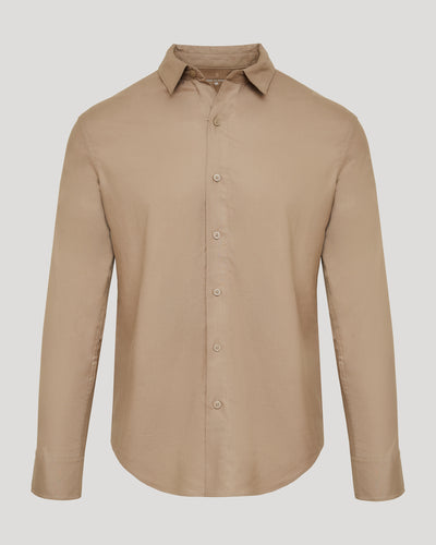 Linen Long Sleeve Shirt - Dusty Taupe