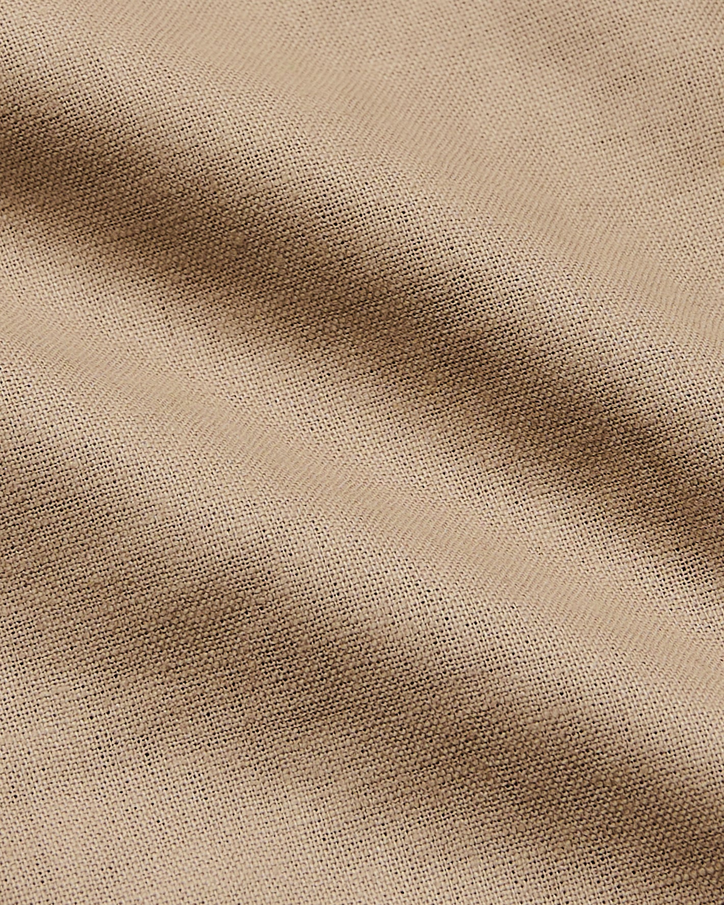 Dusty Taupe Long Sleeve Linen Shirt fabric close-up, showing weave texture.
