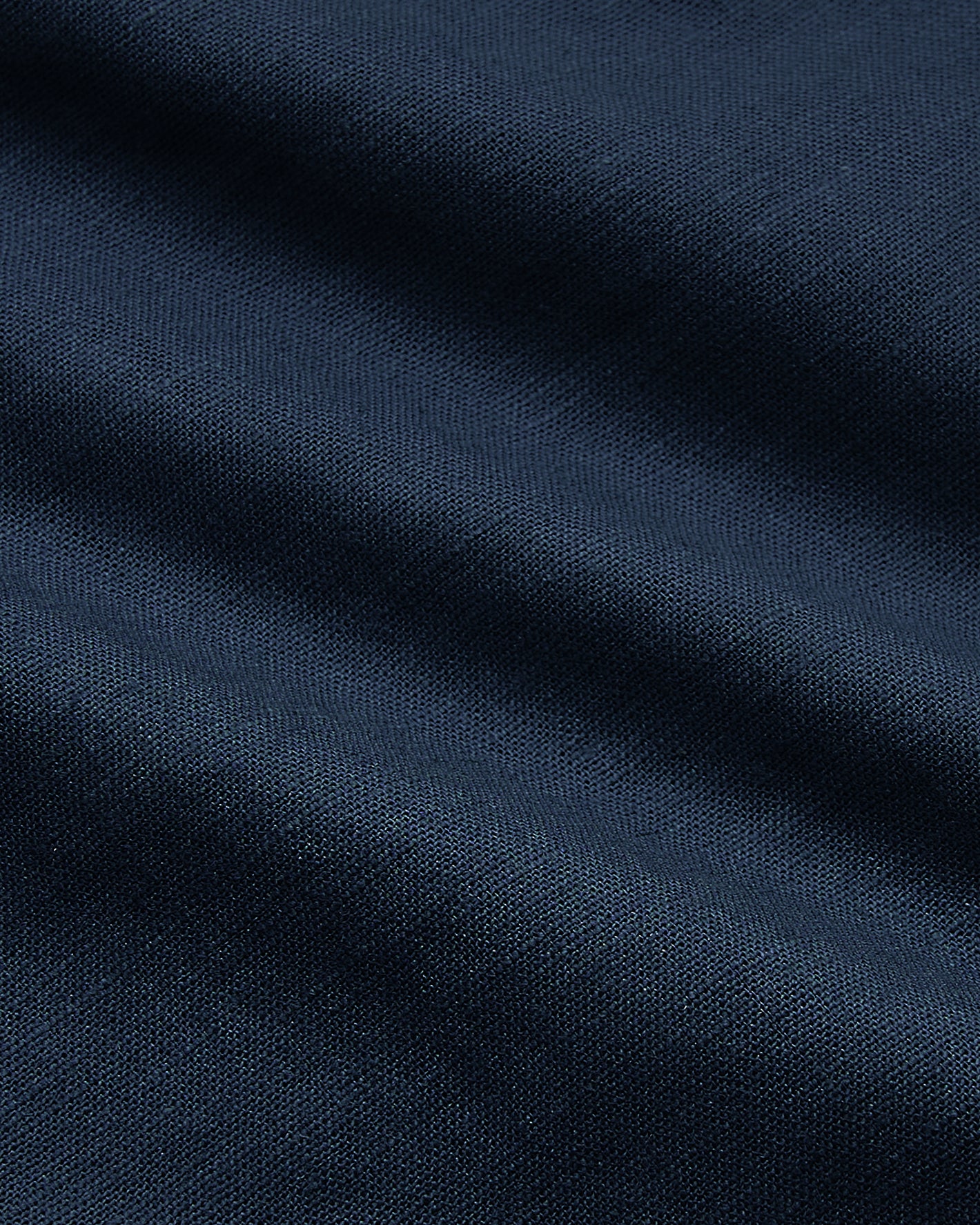 Navy Short Sleeve Linen Shirt with visible knit texture.