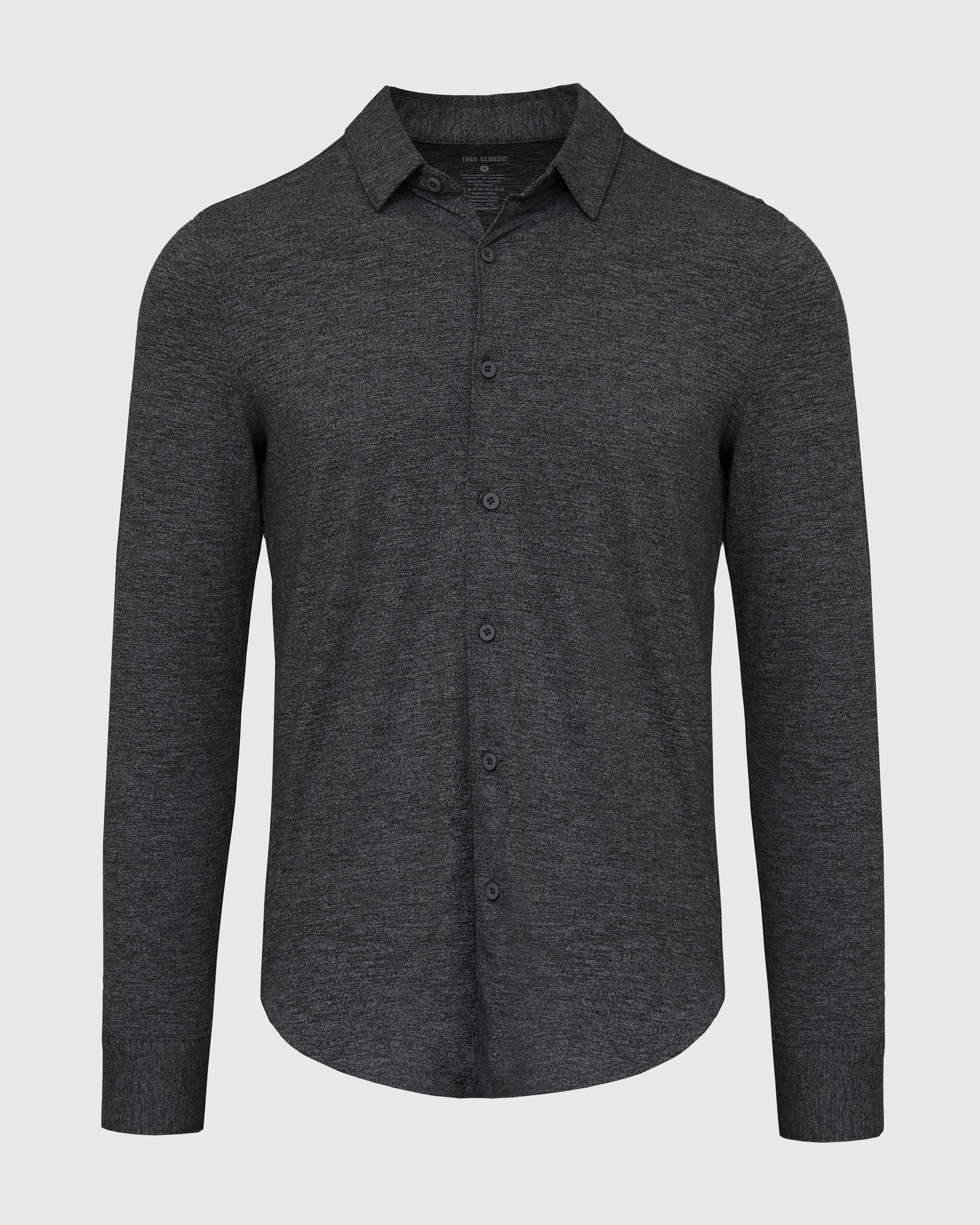Charcoal Heather Gray Do-It-All Comfort Button Up Shirt