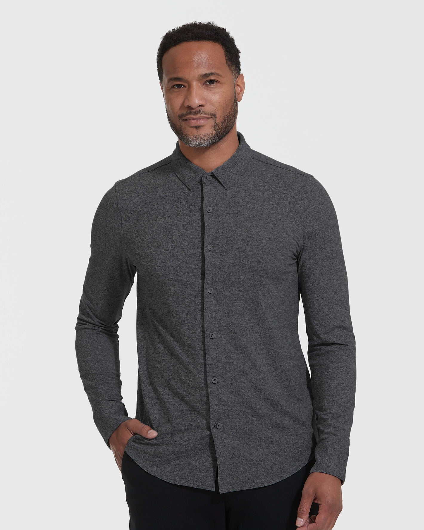 charcoal dress shirt Proper Cloth Men's Greenwich Charcoal Twill Custom Dress Shirt