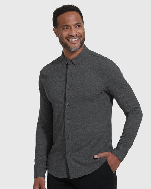 Charcoal Heather Long Sleeve Gray Do-It-All Comfort Shirt