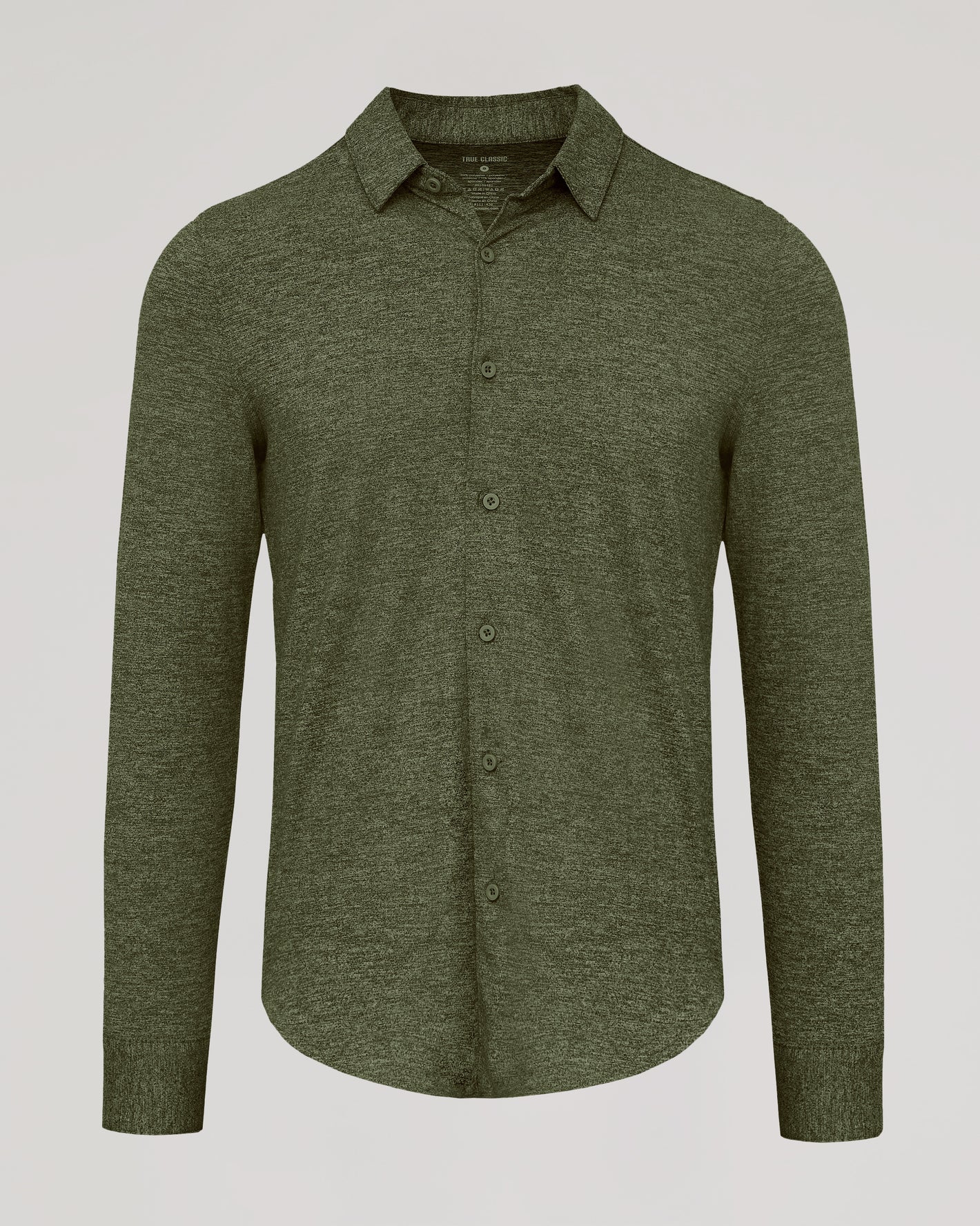 Dark Heather Military Green Long Sleeve Do-It-All Comfort Shirt