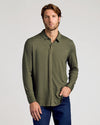 Dark Heather Military Green Long Sleeve Do-It-All Comfort Shirt