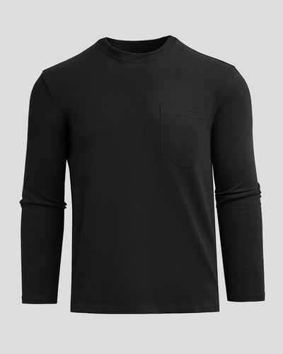 Heavyweight Long Sleeve Pocket Crew - Black