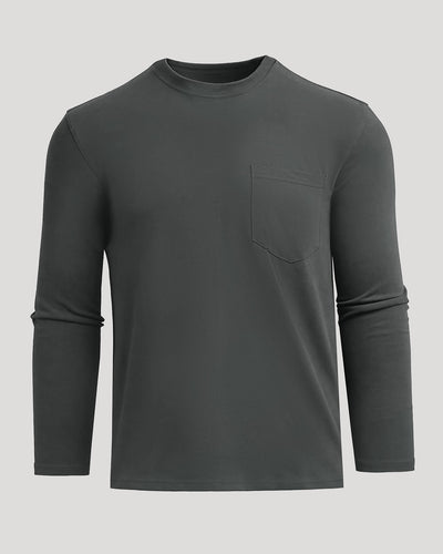 Heavyweight Long Sleeve Pocket Crew - Carbon