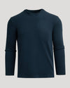 Navy Heavyweight Long Sleeve Pocket Crew with reinforced chest pocket.