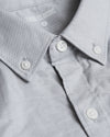 Light Gray Stretch Oxford Long Sleeve Button Up Shirt