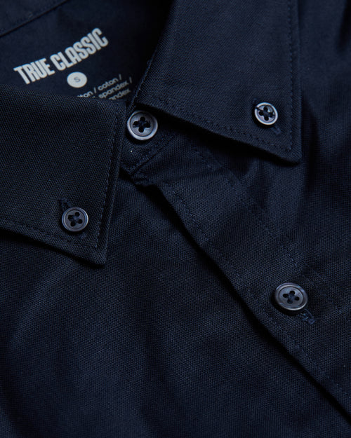 Crushed Long Sleeve Navy Shirt main image 1