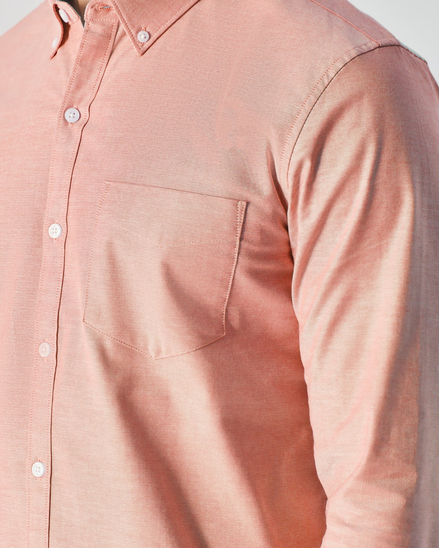 Peach Long Sleeve Oxford Shirt