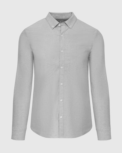 Stretch Oxford Long Sleeve Shirt - Stone