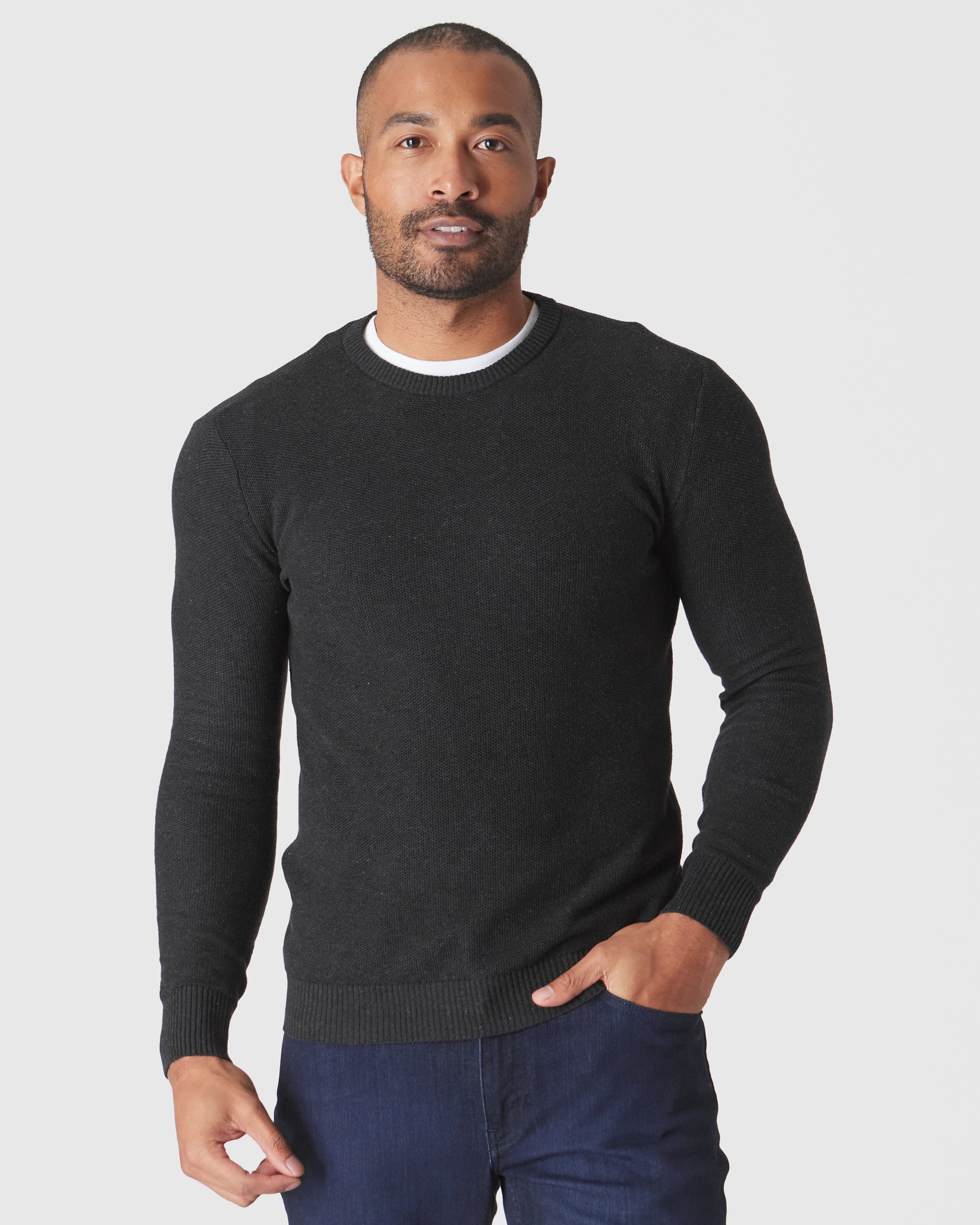 Neutral Cotton Pique Crew Sweater 3-Pack