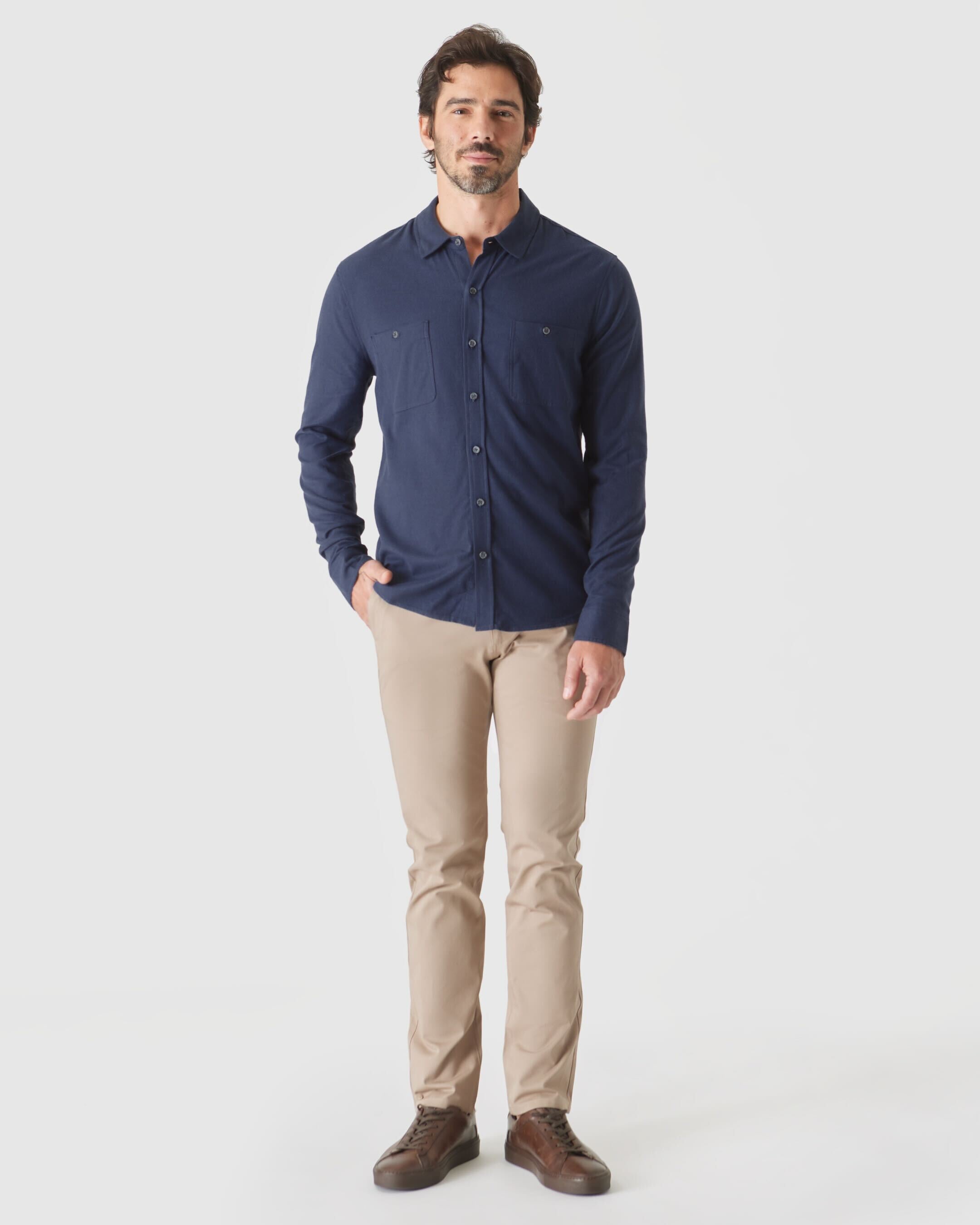 Long Sleeve Lightweight Flannel Shirt 2-Pack