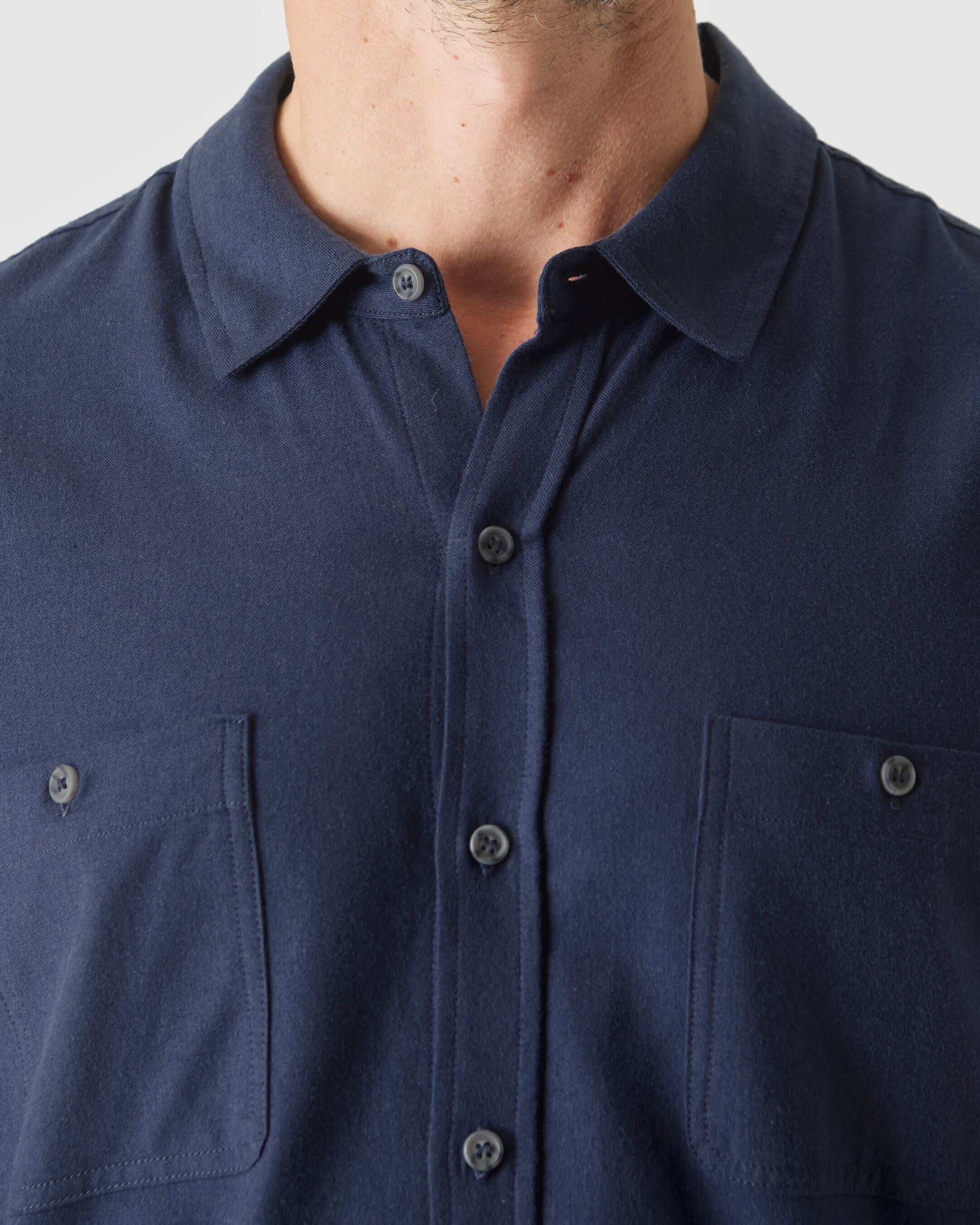 Navy Long Sleeve Lightweight Flannel Shirt
