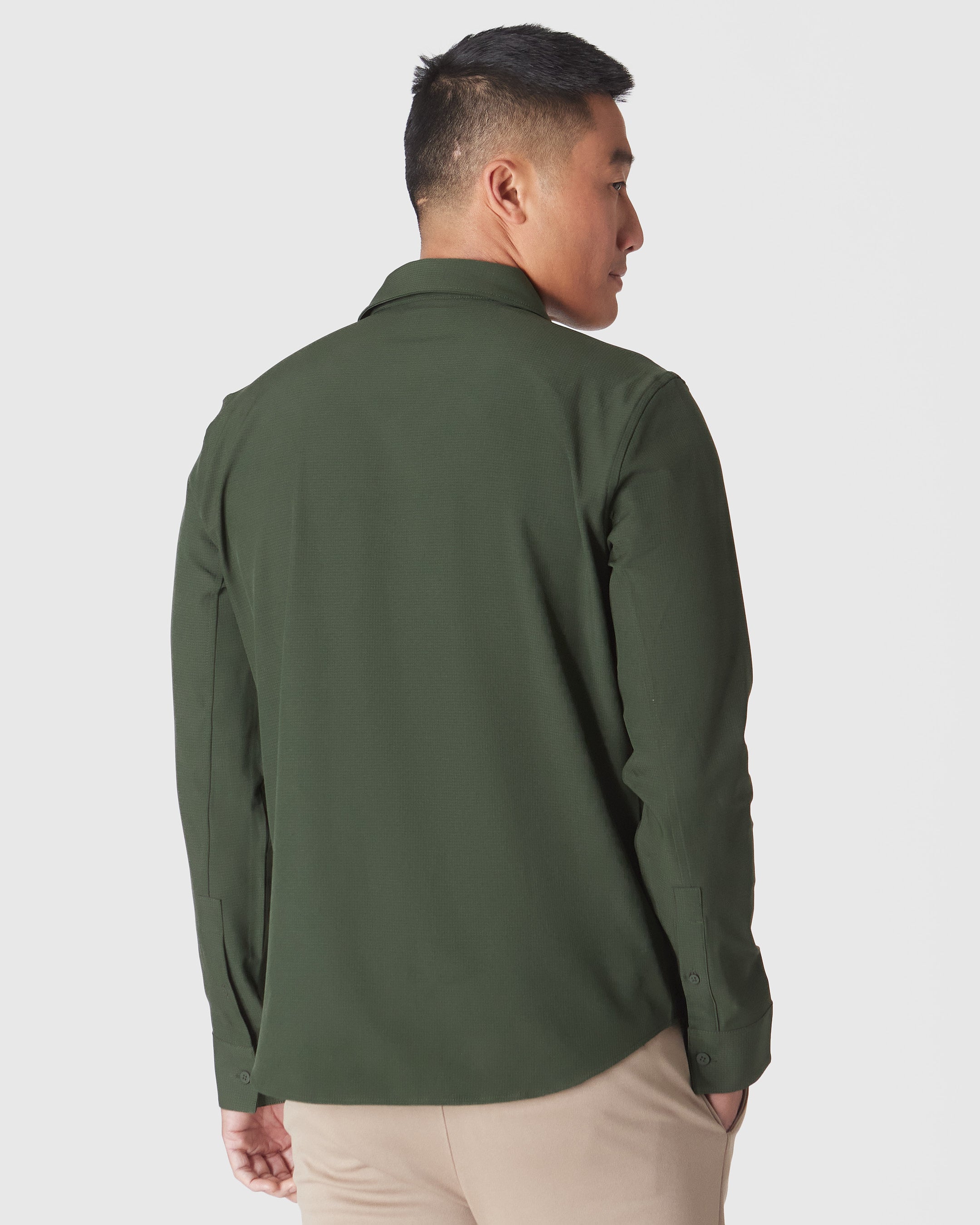 Olive Long Sleeve Ripstop Commuter Shirt