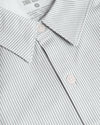 Long Sleeve Stretch Oxford 3-Pack, light-gray-and-white striped shirt close-up.