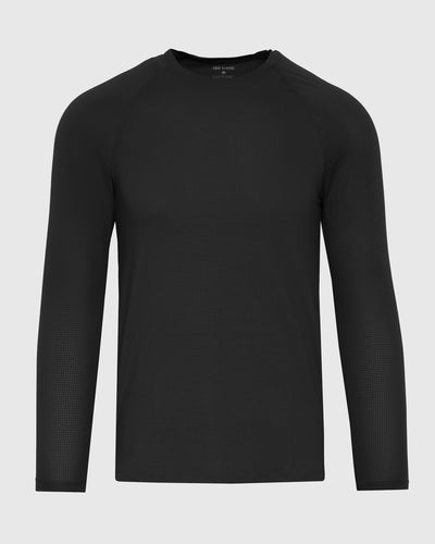 Active Mesh Long Sleeve Crew Neck - Black