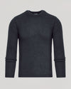 Charcoal Heather Gray Marled Crew Neck Sweater, classic design, slim fit.
