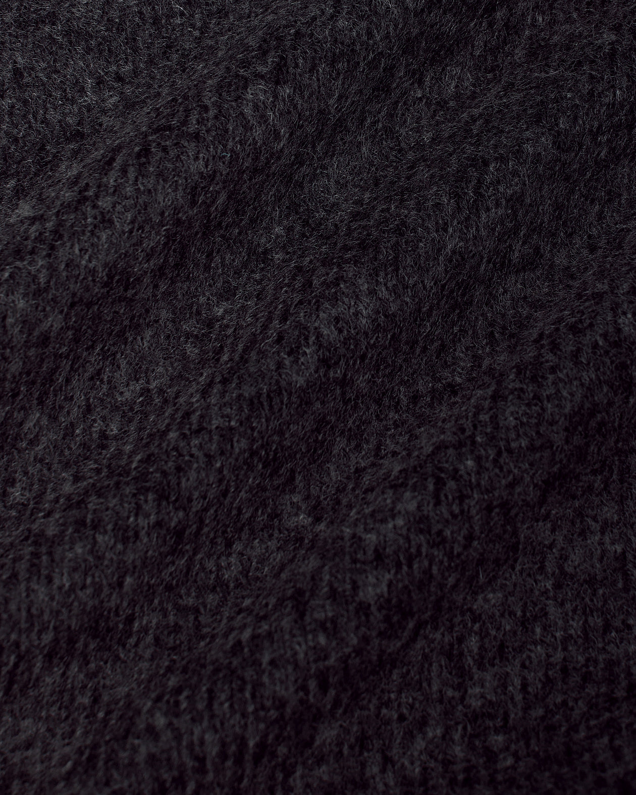 Charcoal Heather Gray Marled Crew Neck Sweater fabric close-up.