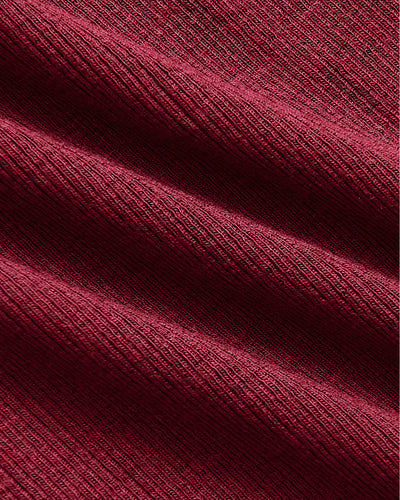 Ribbed Long Sleeve Scoop Neck - Dark Maroon