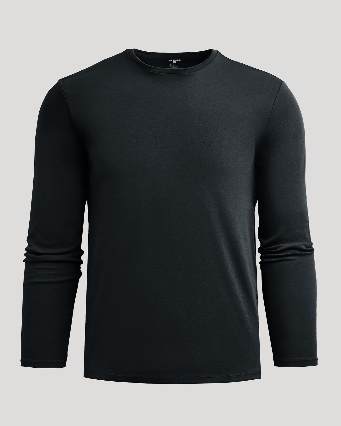 Black Tall Premium Pima Long Sleeve Crew on neutral backdrop.