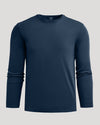 Navy Premium Pima Long Sleeve Crew T-shirt, snug fit, silky finish.