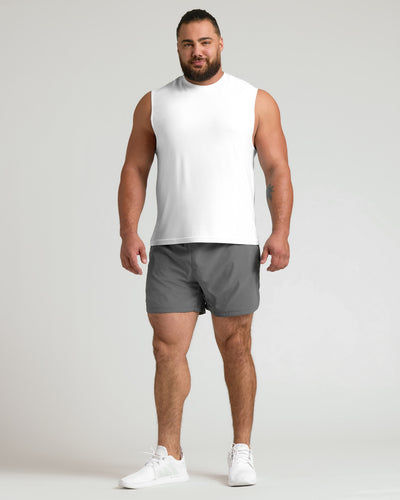Sleeveless Active Muscle Tee - White