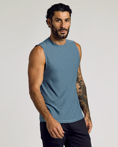 Sleeveless Active Muscle Tee - Baltic