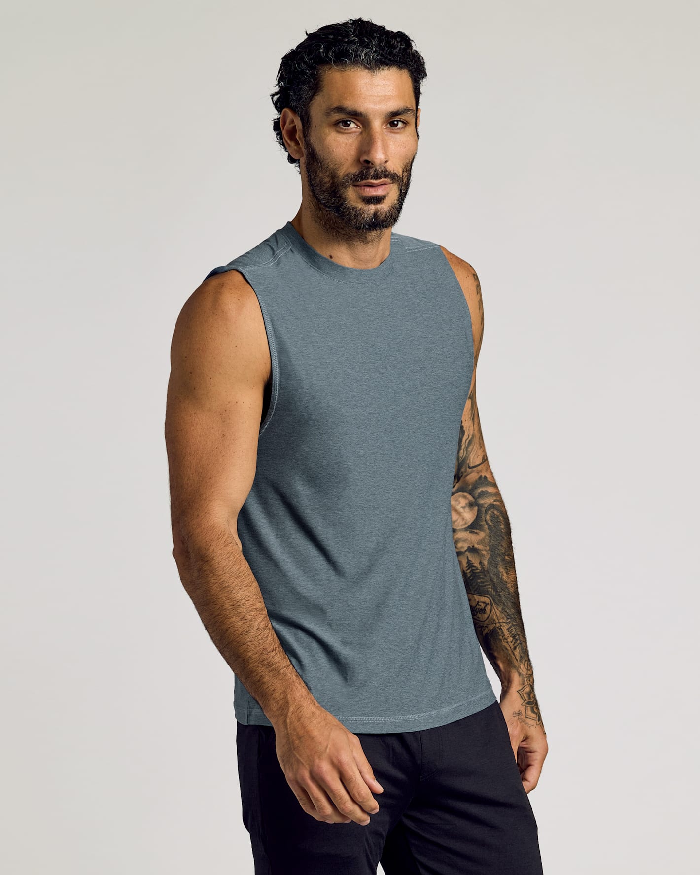 Heather Navy Sleeveless Active Muscle Tee 3-Pack | True Classic