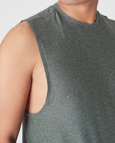 Sleeveless Active Muscle Tee - Heather Forest